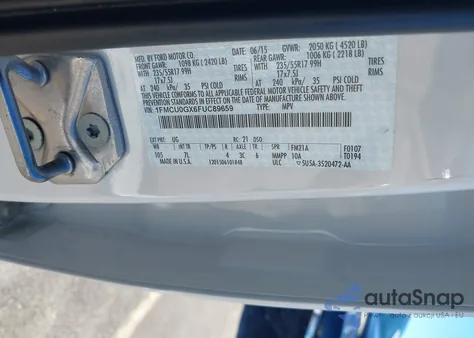 2015 Ford Escape Se from USA, damaged, VIN 1FMCU0GX6FUC89659
